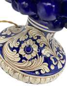 Lampada Pigna Ceramica Caltagirone cm H.40 Artigianale Blu Base Decorata - DD CERAMICHE SICILIANE