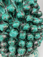Lampada Pigna Ceramica Caltagirone cm H.45 Artigianale Verde Rame Base Decorata DD CERAMICHE SICILIANE