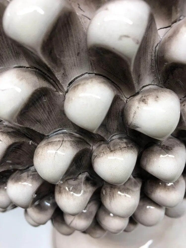 Lampada Pigna Ceramica Caltagirone cm H.50 Artigianale Beige Écru DD CERAMICHE SICILIANE