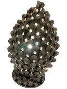 Lampada Pigna Gigante traforata Ceramica Caltagirone cm H.45 L.28 Artigianale Beige Écru Base Decorata DD CERAMICHE SICILIANE