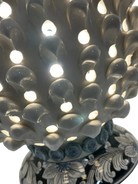 Lampada Pigna Gigante traforata Ceramica Caltagirone cm H.45 L.28 Artigianale Bianco Base Decorata DD CERAMICHE SICILIANE