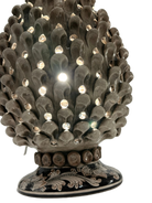 Lampada Pigna Gigante traforata Ceramica Caltagirone cm H.45 L.28 Artigianale Beige Écru Base Decorata DD CERAMICHE SICILIANE