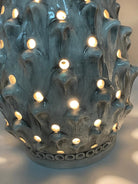 Lampada Pigna traforata Ceramica Caltagirone cm H.35 L.23 Artigianale Ghiaccio DD CERAMICHE SICILIANE