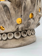 Lampada Pigna traforata Ceramica Caltagirone cm H.35 L.23 Artigianale Beige Écru DD CERAMICHE SICILIANE