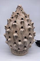 Lampada Pigna traforata Ceramica Caltagirone cm H.35 L.23 Artigianale Beige Écru DD CERAMICHE SICILIANE