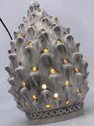 Lampada Pigna traforata Ceramica Caltagirone cm H.35 L.23 Artigianale Ghiaccio DD CERAMICHE SICILIANE