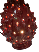 Lampada Pigna traforata Ceramica Caltagirone cm H.35 L.23 Artigianale Rosso DD CERAMICHE SICILIANE