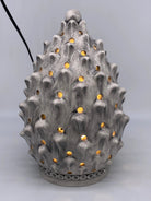 Lampada Pigna traforata Ceramica Caltagirone cm H.35 L.23 Artigianale Ghiaccio DD CERAMICHE SICILIANE