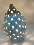 Lampada Pigna traforata Ceramica Caltagirone cm H.35 L.23 Artigianale Bianco DD CERAMICHE SICILIANE