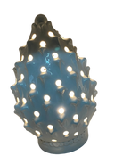Lampada Pigna traforata Ceramica Caltagirone cm H.35 L.23 Artigianale Bianco DD CERAMICHE SICILIANE