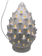 Lampada Pigna traforata Ceramica Caltagirone cm H.35 L.23 Artigianale Bianco DD CERAMICHE SICILIANE