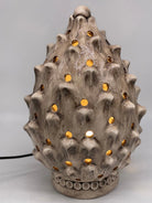 Lampada Pigna traforata Ceramica Caltagirone cm H.35 L.23 Artigianale Beige Écru DD CERAMICHE SICILIANE