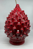 FINE SERIE - Lampada Pigna Luis traforata Ceramica Caltagirone cm H.45 L.28 Artigianale Bordeaux DD CERAMICHE SICILIANE