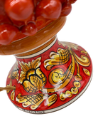 Lampada Pigna traforata Ceramica Caltagirone cm H.30 L.20 Artigianale Rosso Base Decorata - DD CERAMICHE SICILIANE