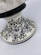 Lampada Pigna traforata Ceramica Caltagirone cm H.30 L.20 Artigianale Bianco Base Decorata DD CERAMICHE SICILIANE