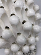 Lampada Pigna traforata Ceramica Caltagirone cm H.30 L.20 Artigianale Bianco Base Decorata DD CERAMICHE SICILIANE
