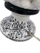 Lampada Pigna traforata Ceramica Caltagirone cm H.30 L.20 Artigianale Bianco Base Decorata - DD CERAMICHE SICILIANE