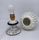 Lampada Pigna traforata Ceramica Caltagirone cm H.30 L.20 Artigianale Bianco Base Decorata DD CERAMICHE SICILIANE