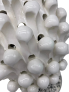 Lampada Pigna traforata Ceramica Caltagirone cm H.30 L.20 Artigianale Bianco Base Decorata - DD CERAMICHE SICILIANE