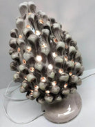 Lampada Pigna traforata Ceramica Caltagirone cm H.30 L.20 Artigianale Beige Écru DD CERAMICHE SICILIANE