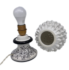 Lampada Pigna traforata Ceramica Caltagirone cm H.30 L.20 Artigianale Bianco Base Decorata - DD CERAMICHE SICILIANE