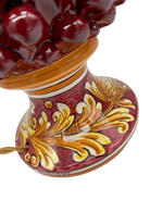 Lampada Pigna traforata Ceramica Caltagirone cm H.30 L.20 Artigianale Bordeaux Base Decorata - DD CERAMICHE SICILIANE
