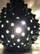 Lampada Pigna traforata Ceramica Caltagirone cm H.47 L.30 Artigianale Verde Prato DD CERAMICHE SICILIANE