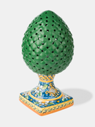Lampada Pigna Traforata TDS cm H.35 Ceramica Caltagirone Artigianale Verde Piede Decorato V.1 - LAMPADE