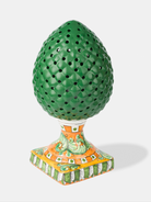 Lampada Pigna Traforata TDS cm H.35 Ceramica Caltagirone Artigianale Verde Piede Decorato V.2 - LAMPADE