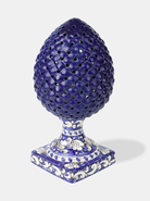 Lampada Pigna Traforata TDS cm H.35 Ceramica Caltagirone Artigianale Blu Piede Decorato V.2 - LAMPADE