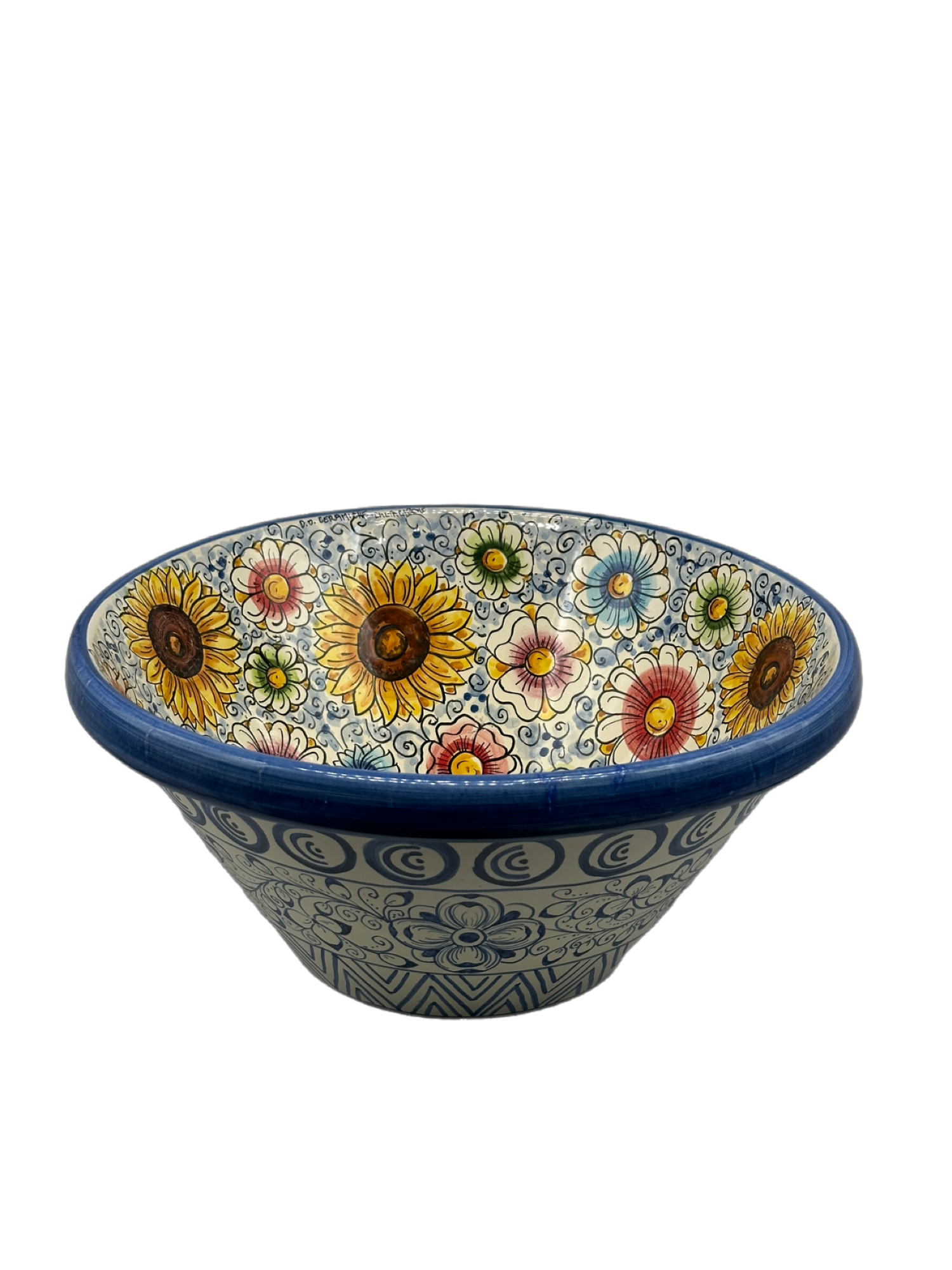 Lavello Ceramica Caltagirone Diametro cm 37 per interno/esterno V.3 - OGGETTISTICA