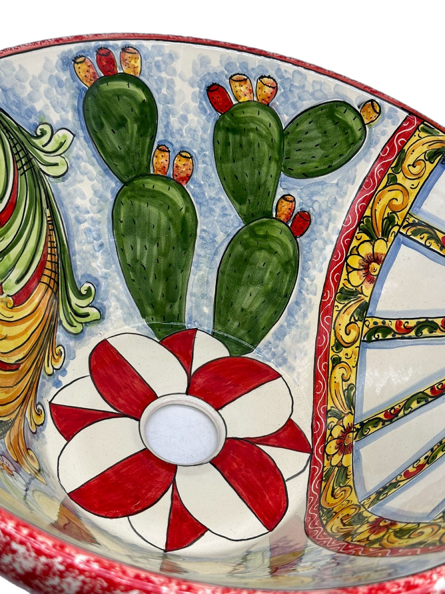 Lavello Ceramica Caltagirone Diametro cm 37 per interno/esterno V.4 - LAVELLI