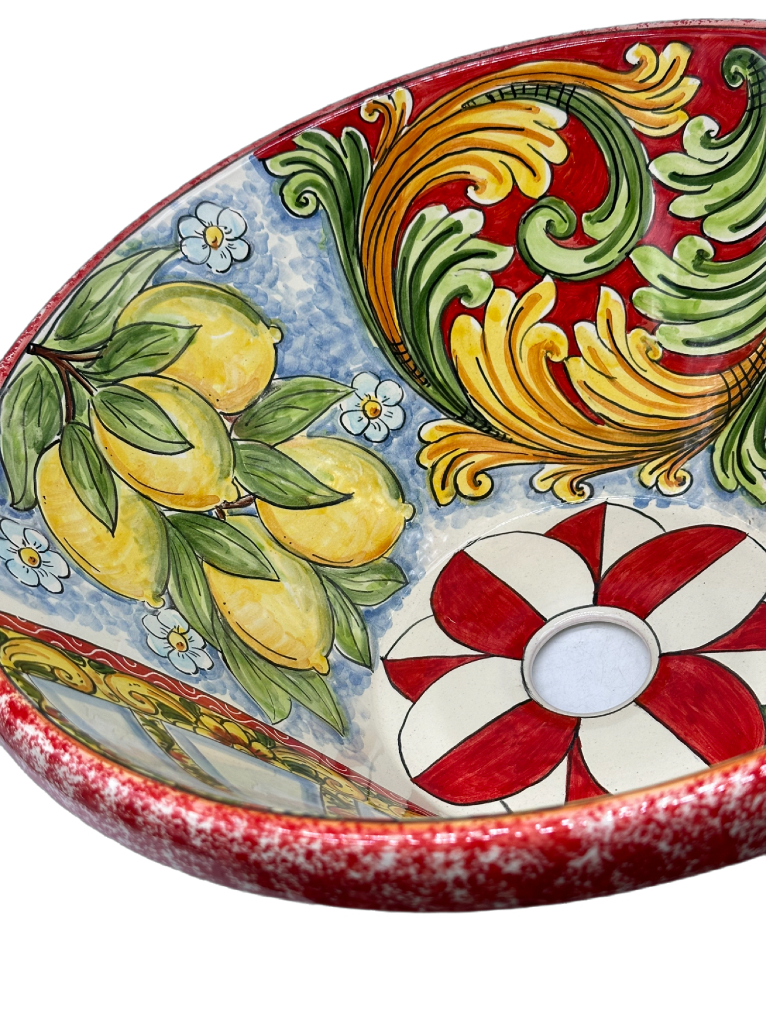 Lavello Ceramica Caltagirone Diametro cm 37 per interno/esterno V.4 - LAVELLI