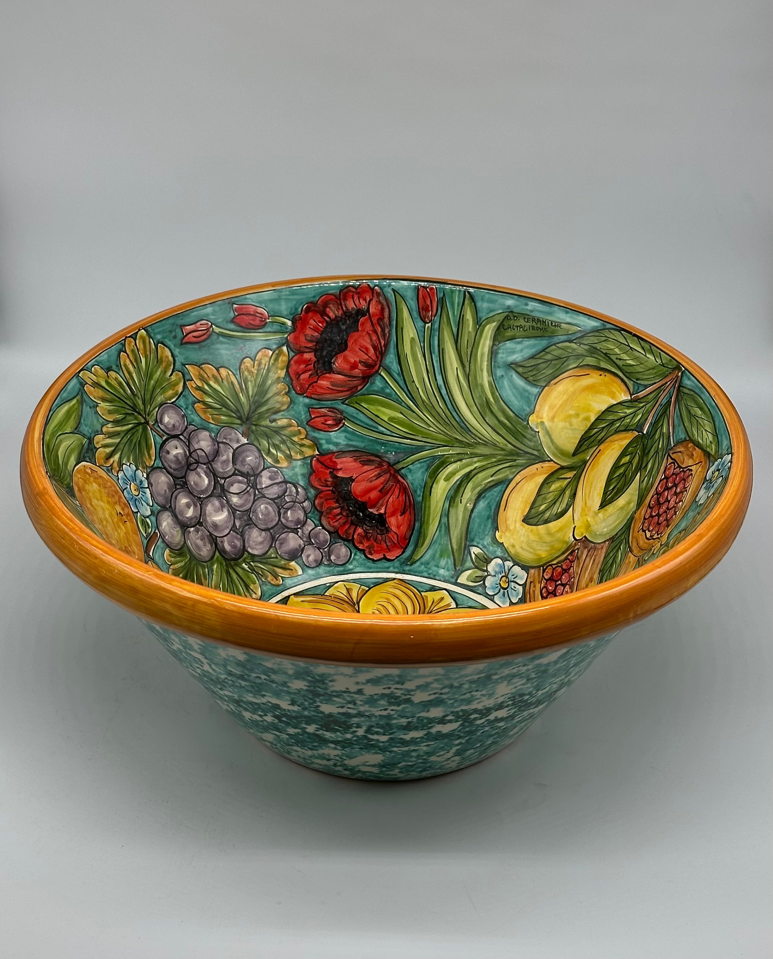 Lavello Ceramica Caltagirone Diametro cm 37 per interno/esterno V.5 - LAVELLI