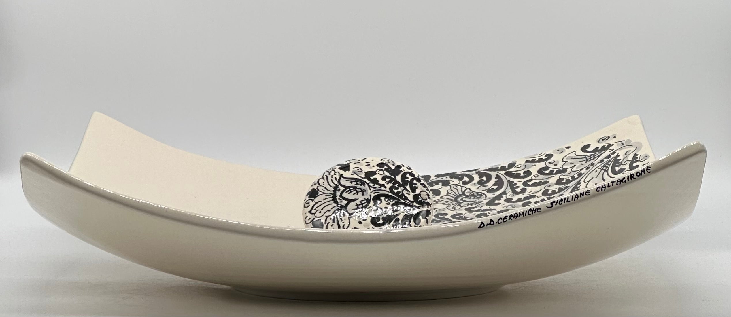 Lavabo da Appoggio Ceramica Caltagirone cm 40x40x10 Moderno Artigianale V.1