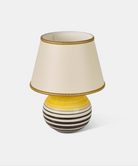 Lume Impero TDS Ceramica Caltagirone cm H.14 L.15 Artigianale Contrasto Giallo e Nero - LAMPADE