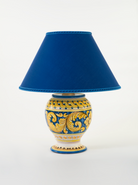 Lume TDS Ceramica Caltagirone cm H.20 L.15 Artigianale Decoro Tiziano Blu Campito - LAMPADE