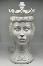 Lumi Teste di Moro Moderne Ceramica Caltagirone cm H.45 Artigianale Bianco - Donna - LAMPADE