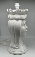 Lumi Teste di Moro Moderne Ceramica Caltagirone cm H.45 Artigianale Bianco - LAMPADE