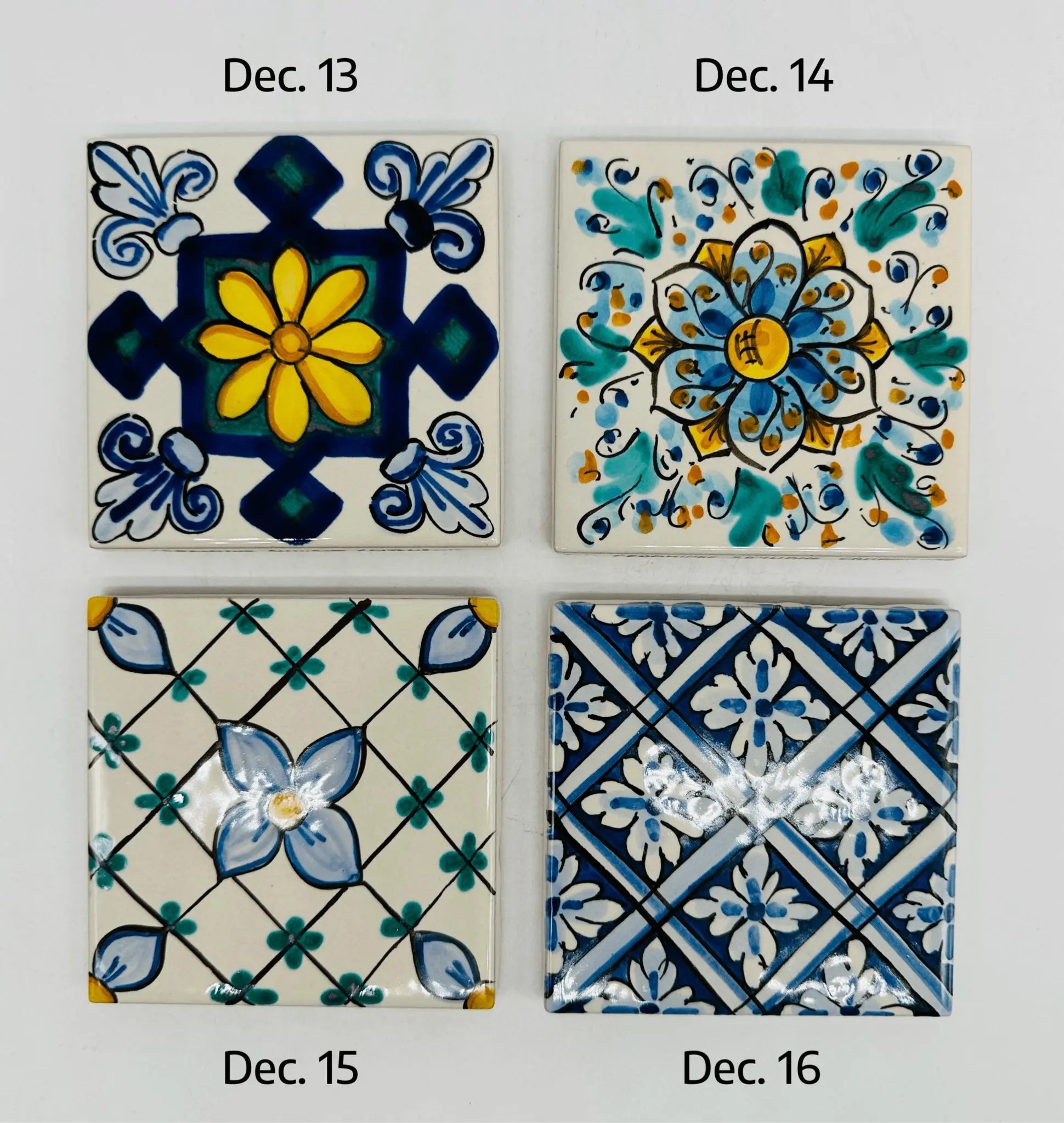 Maioliche Ceramica Caltagirone cm 10x10 Piastrelle Mattonelle decorate a mano - PIASTRELLE