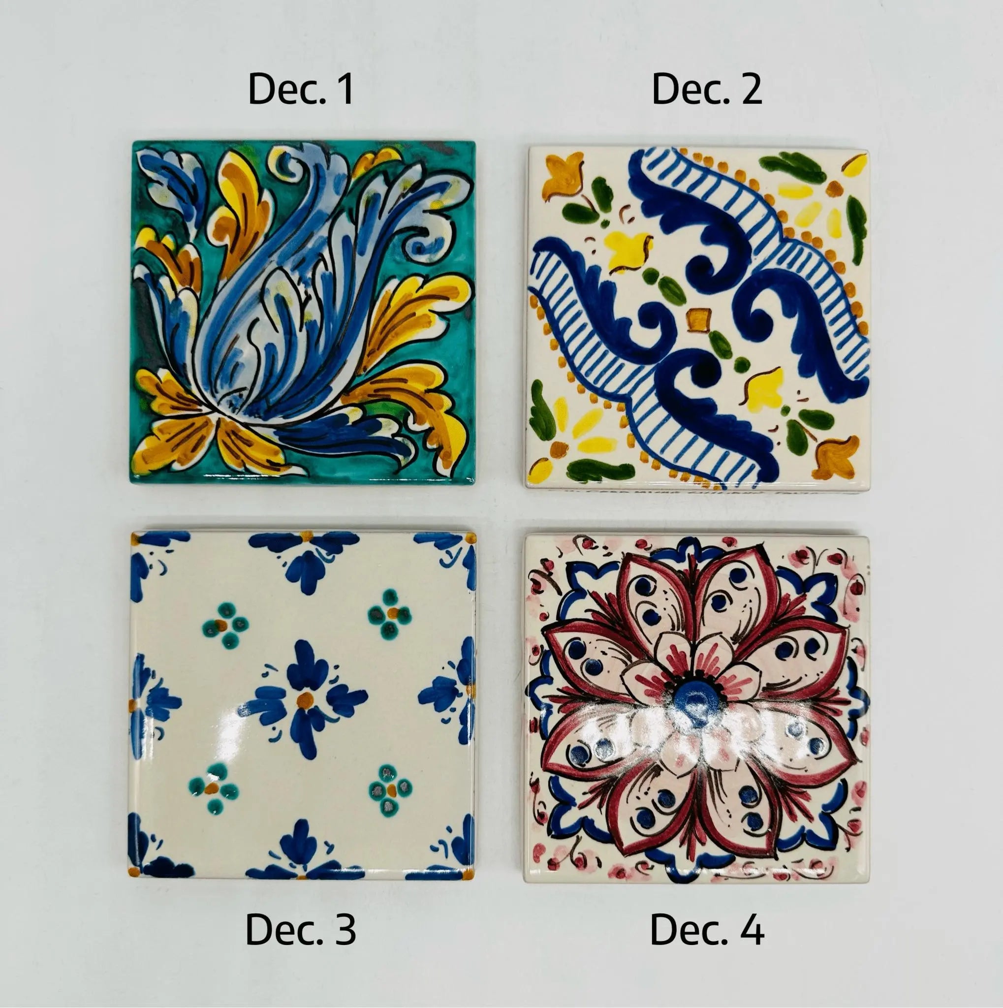 Maioliche Ceramica Caltagirone cm 10x10 Piastrelle Mattonelle decorate a mano - PIASTRELLE