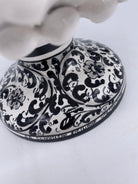 Portavaso Mezza Pigna Ceramica Caltagirone cm H.20 L.20 Artigianale Bianco Base Decorata DD CERAMICHE SICILIANE