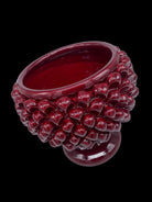 Portavaso Mezza Pigna Ceramica Caltagirone cm H.20 L.20 Artigianale Bordeaux DD CERAMICHE SICILIANE