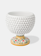 Mezza Pigna Ceramica Caltagirone cm H.32 L.30 Artigianale TDS Bianco Base Decorata V.2 - MEZZE PIGNE