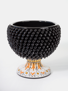 Mezza Pigna Ceramica Caltagirone cm H.32 L.30 Artigianale TDS Nero Base Decorata V.2 - MEZZE PIGNE