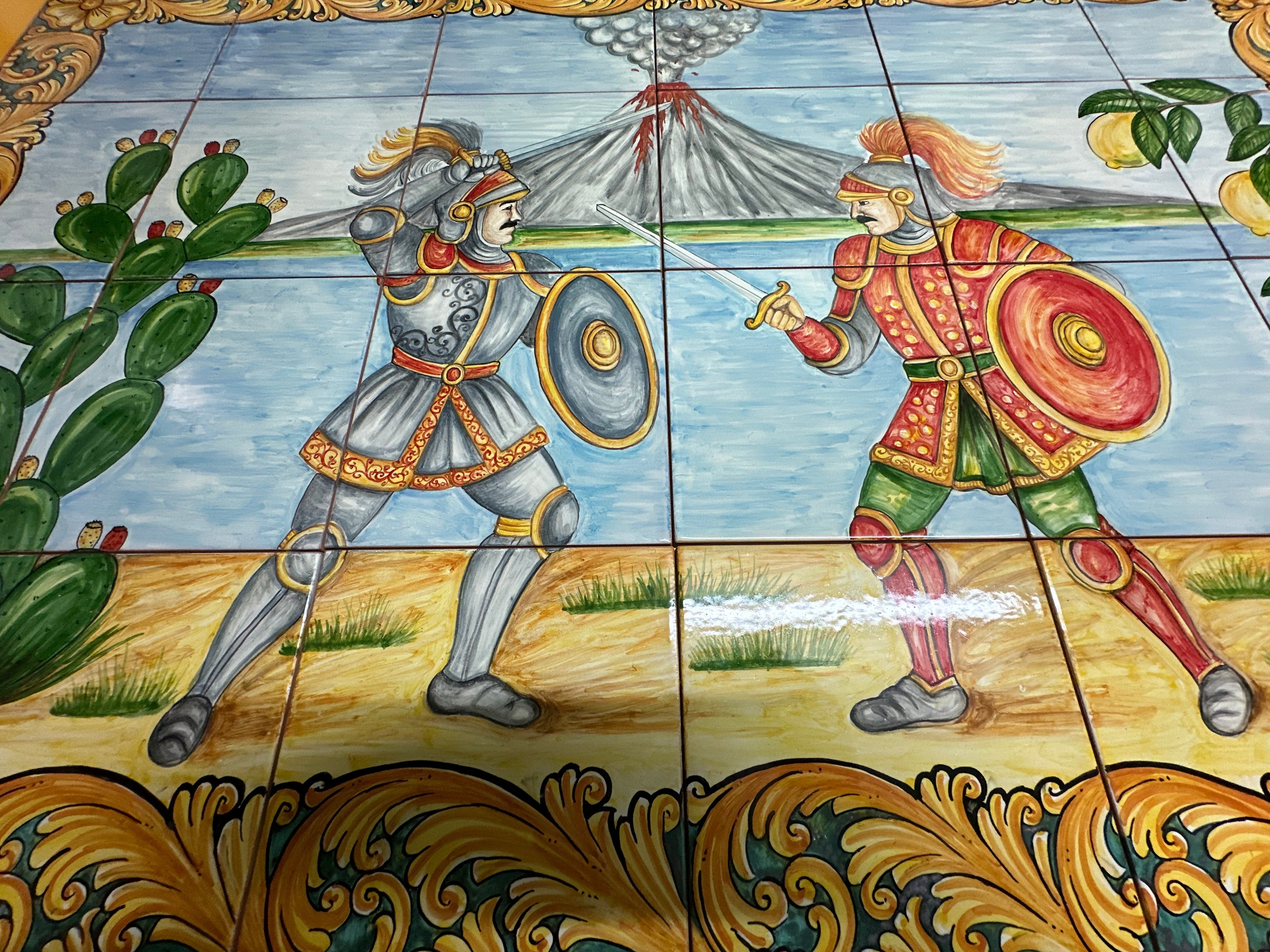 Mosaico Pannello Paladini Ceramica Caltagirone cm 120x80 Piastrelle decorate a mano - MAIOLICHE