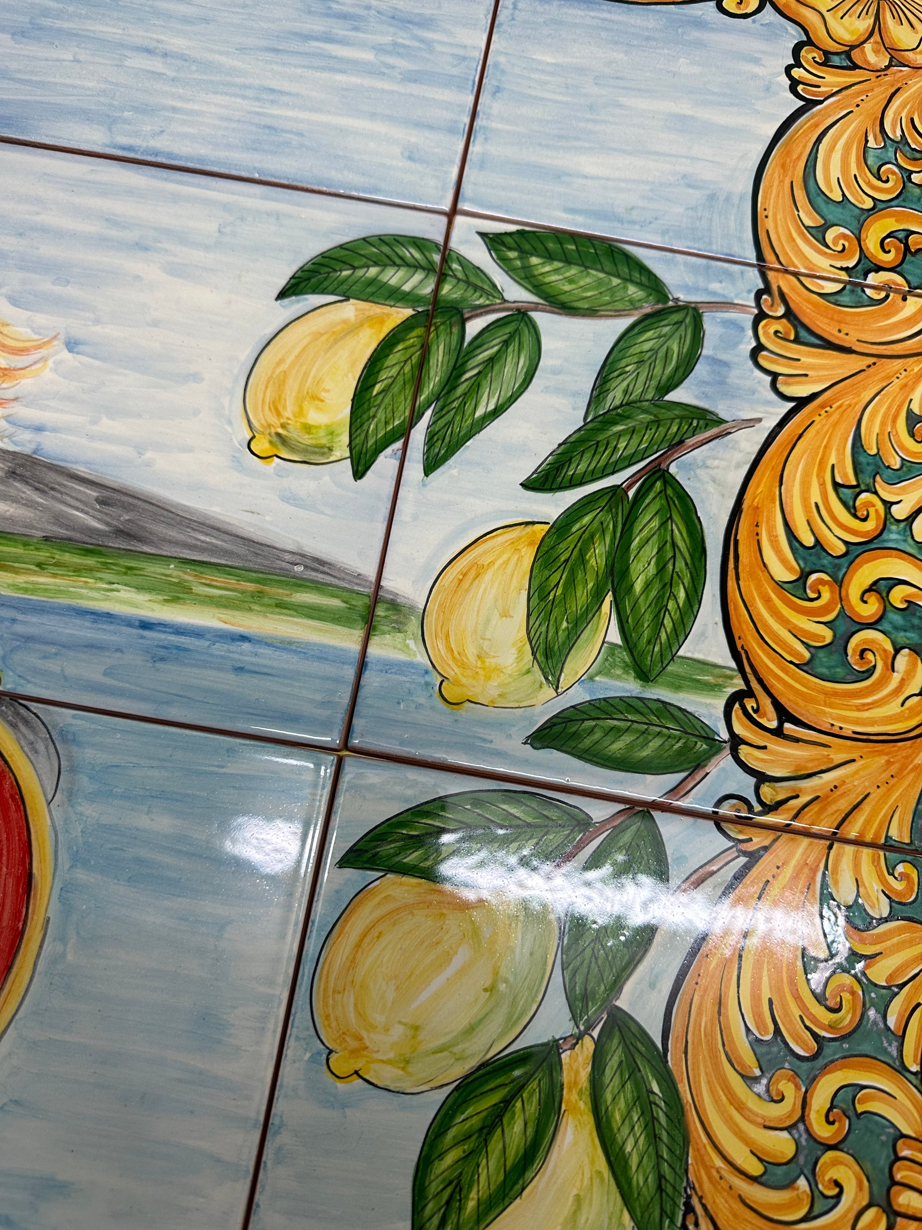 Mosaico Pannello Paladini Ceramica Caltagirone cm 120x80 Piastrelle decorate a mano - MAIOLICHE