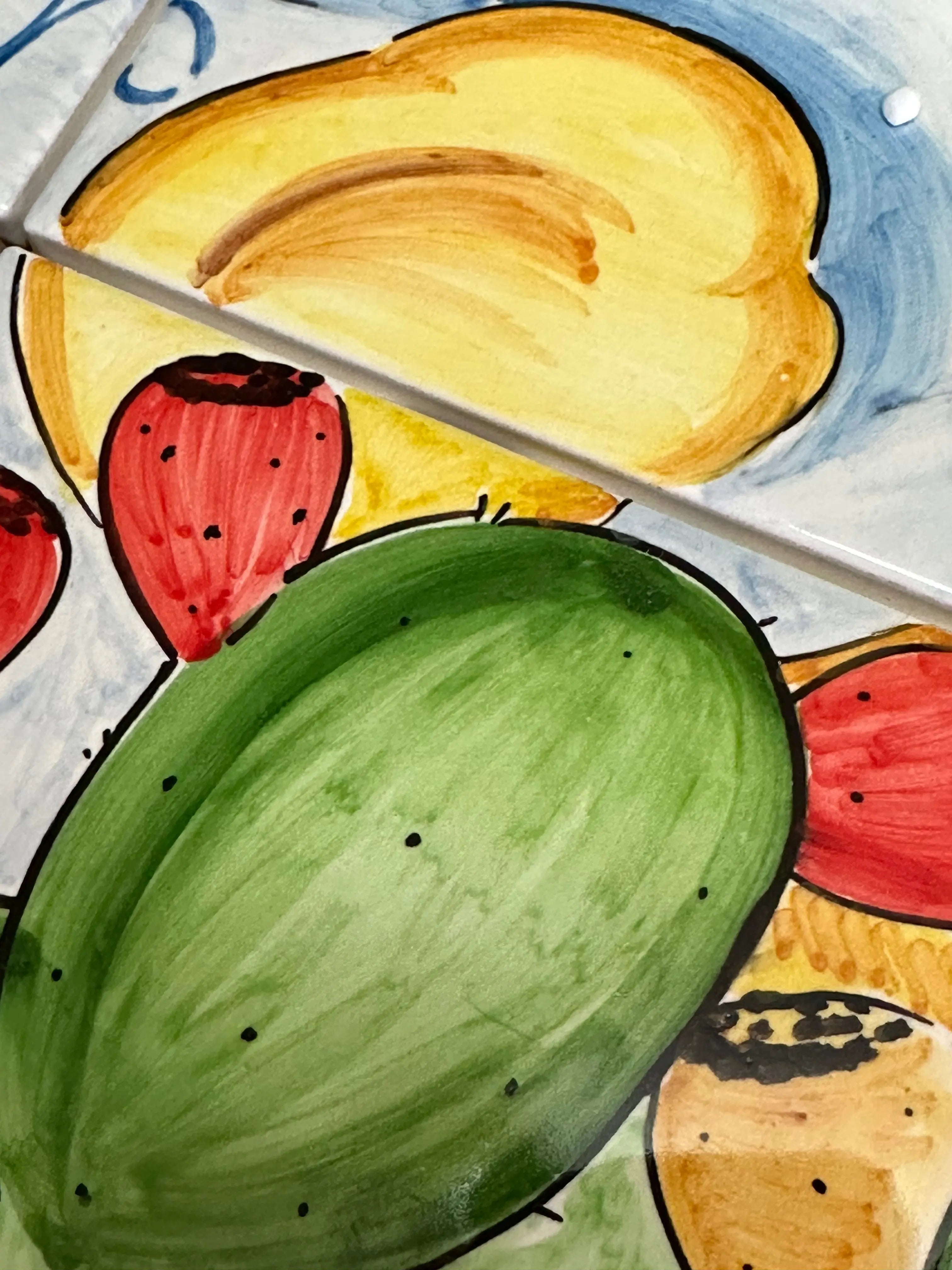 Mosaico Pannello Paladino Ceramica Caltagirone cm 60x60 Mattonelle decorate a mano DD CERAMICHE SICILIANE