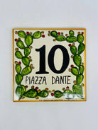 Numero Civico Mattonella cm 15x15 Ceramica Artigianale Caltagirone DD CERAMICHE SICILIANE