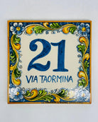 Numero Civico Mattonella cm 15x15 Ceramica Artigianale Caltagirone DD CERAMICHE SICILIANE